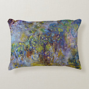Wisteria (right half) by Claude Monet Decorative Pillow