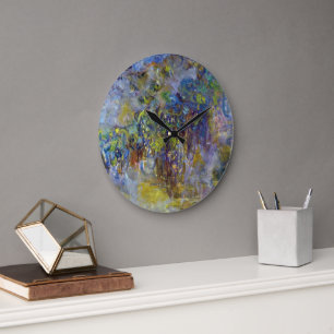 Wisteria (right half) by Claude Monet Large Clock