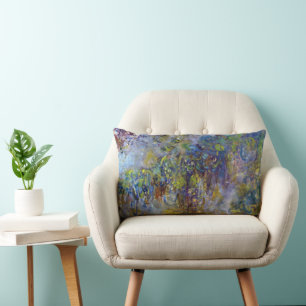 Wisteria (right half) by Claude Monet Lumbar Pillow