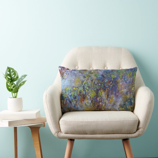 Wisteria (right half) by Claude Monet Lumbar Pillow (Chair)