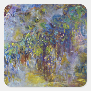 Wisteria (right half) by Claude Monet Square Sticker