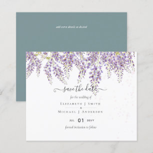 Wisteria Save Dates Dusty Sage Wedding BUDGET