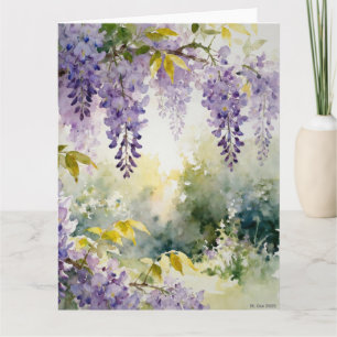 Wisteria Study A In Watercolor Card