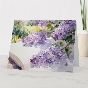 Wisteria Study C In Watercolor Card