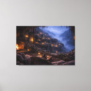 Wisteria Terrace Stair Wrapped Canvas