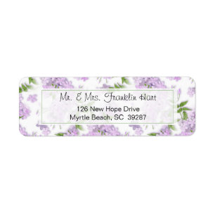 Wisteria Theme Wedding Return Address