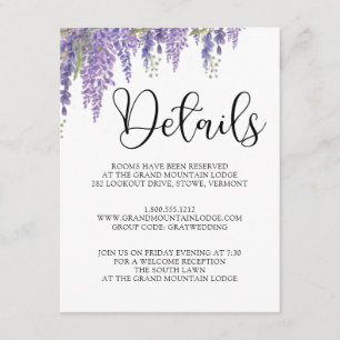 Wisteria tree pastel Wedding Details Enclosure Card