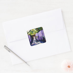 Wisteria tunnel square sticker