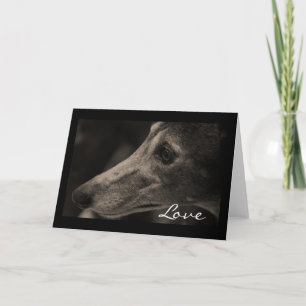 Wistful Greyhound Eyes of Love Card