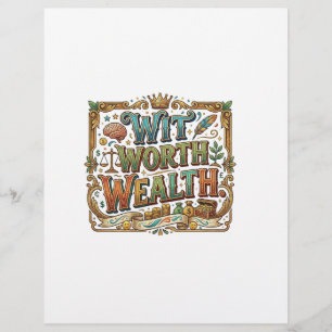 Wit Worth Wealth – Clever Quote Typography Letterhead