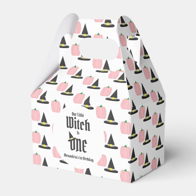 Witch 1st Birthday Favor Box (Front Side)