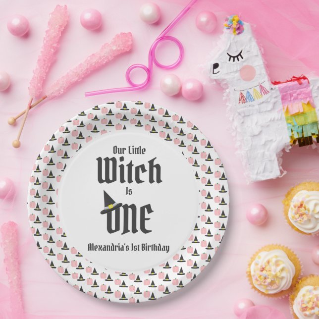 Witch 1st Birthday Paper Plate (Party)