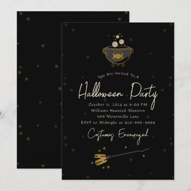 Witch Adulte Halloween Party Invitation (Devant / Derrière)