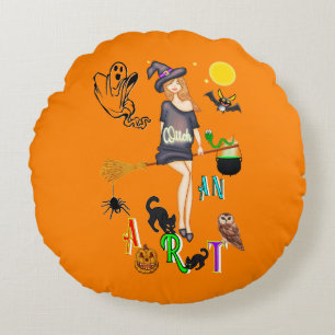 Witch An Art Round Pillow