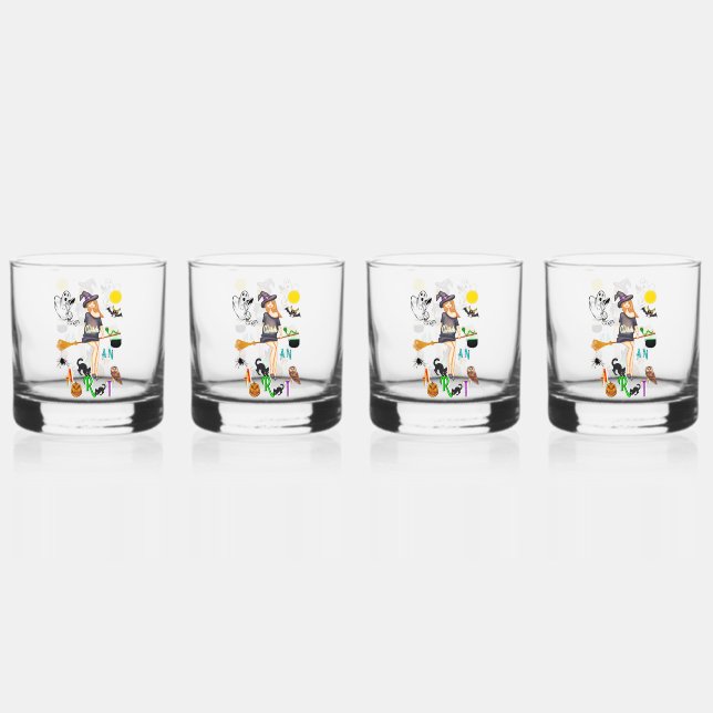 Witch An Art Whiskey Glass (Front)