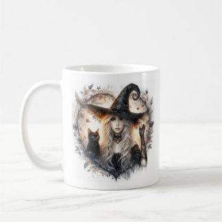 Witch and Black Cat Coffee Mug
