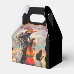Witch and Black Cat Halloween Party Favour Box