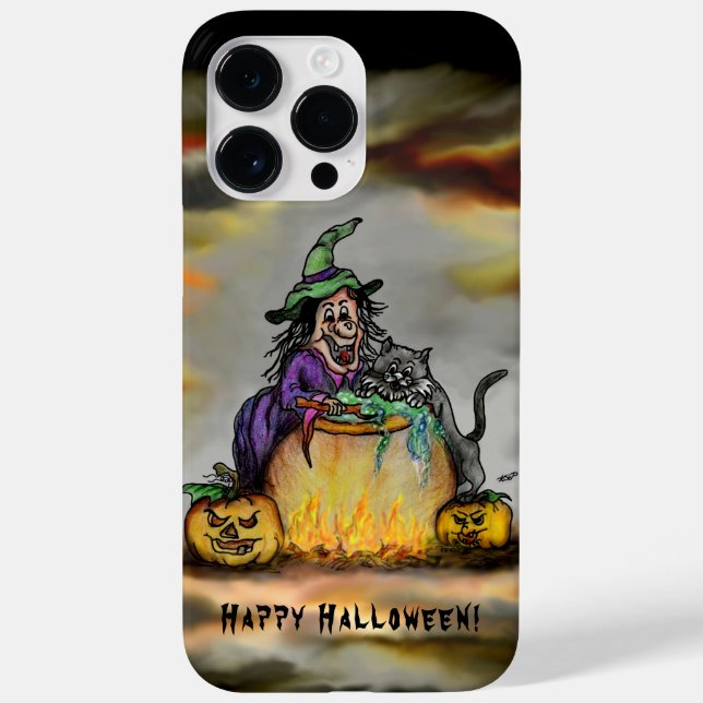Witch and black Cat, Happy Halloween! Case-Mate iPhone Case (Back)