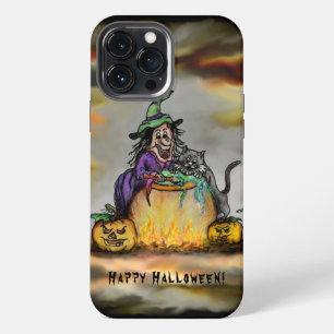 Witch and black Cat, Happy Halloween! iPhone 13 Pro Max Case