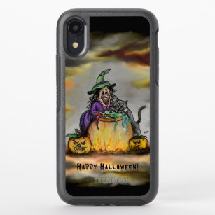 Witch and black Cat, Happy Halloween! OtterBox Symmetry iPhone XR Case