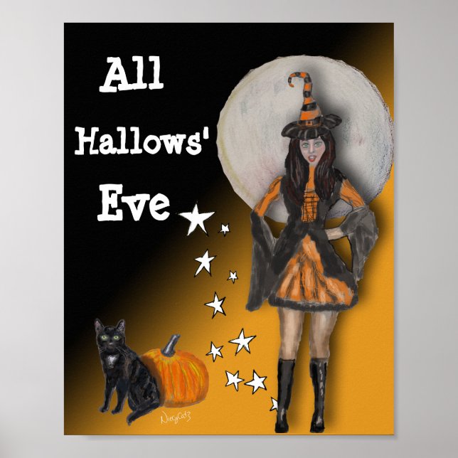 Witch and Black Cat Poster (Front)