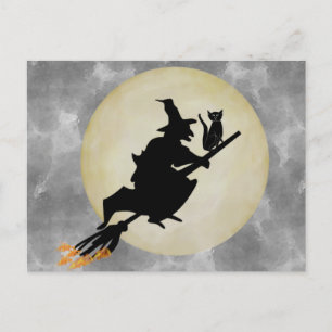 Witch and Cat Postcard