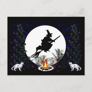 Witch and Cats Postcard
