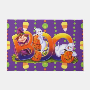 Witch and Ghost Boo Doormat
