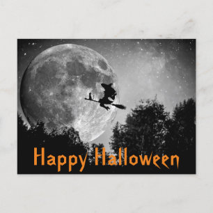 Witch and Moon Halloween Customizable Postcard