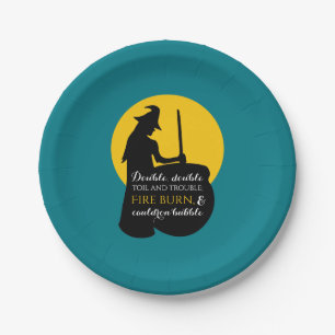 Witch and Moon Magic Spell Paper Plate