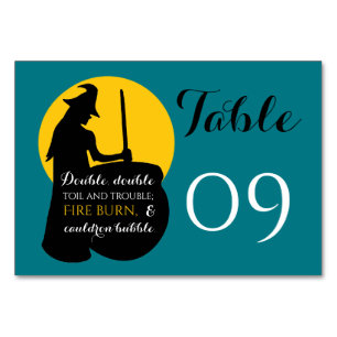 Witch and Moon Magic Spell Table Number