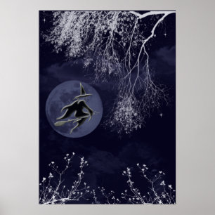 Witch and Moon Poster