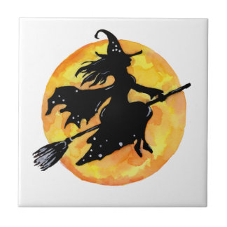 Witch and Moon Tile