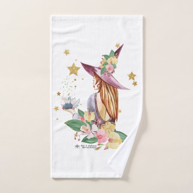 Witch and Orchids Magick Hand Towel (Hand Towel)