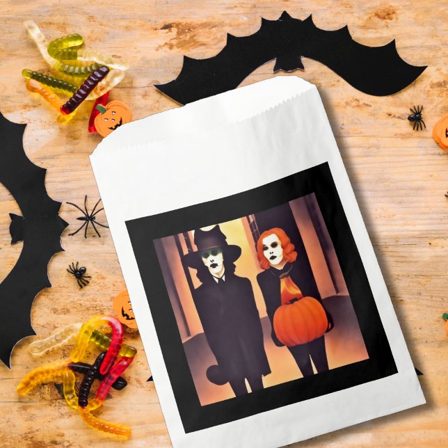 Witch and vampire for Halloween in town Favour Bag (Creator Uploaded)