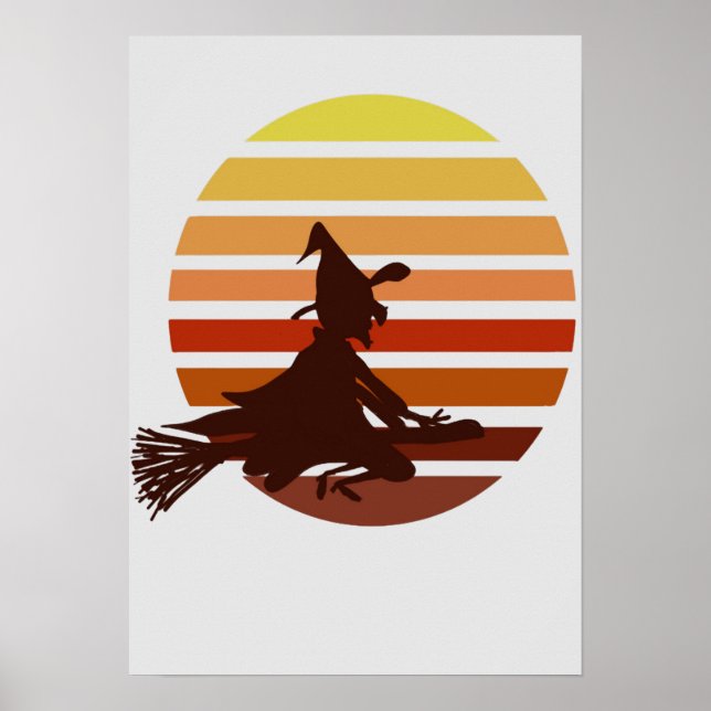 witch at sunset fun halloween poster (Front)