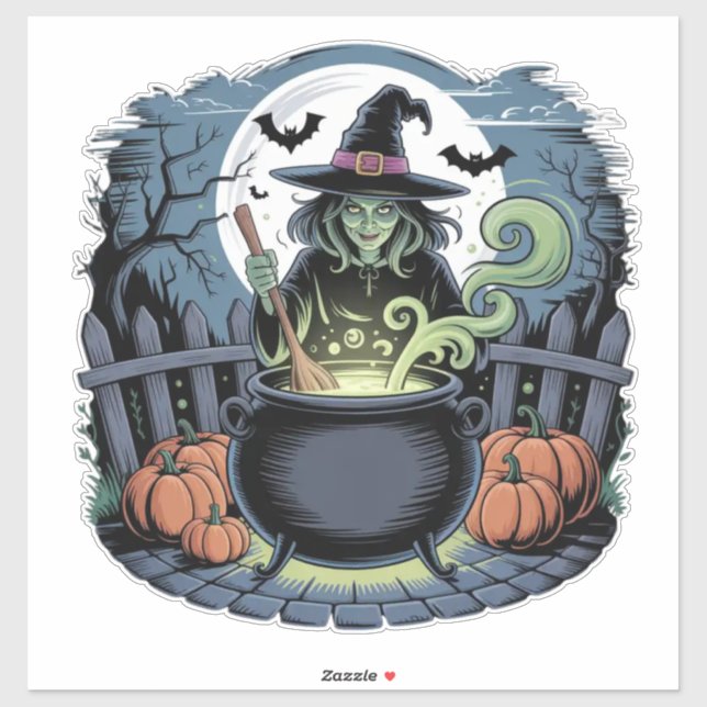 Witch at the Cauldron Sticker (Sheet)