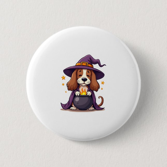 Witch Basset Brew 2 Inch Round Button (Front)