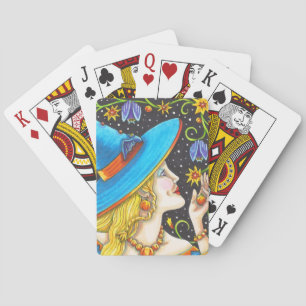 Witch & Bat Vine Halloween STANDARD PLAYING CARDS