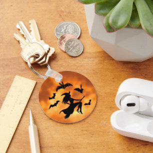 Witch Bats Moon  Keychain