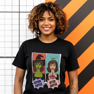 Witch Before Coffee Saint After Comic Pop Art T-Shirt