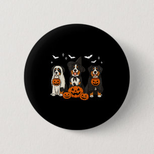 Witch Bernese Mountain Halloween Berner Ghost Dog 2 Inch Round Button