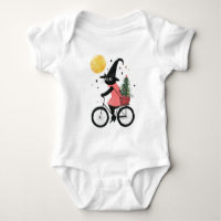 Witch Black Cat Cycling Cute and Spooky Christmas