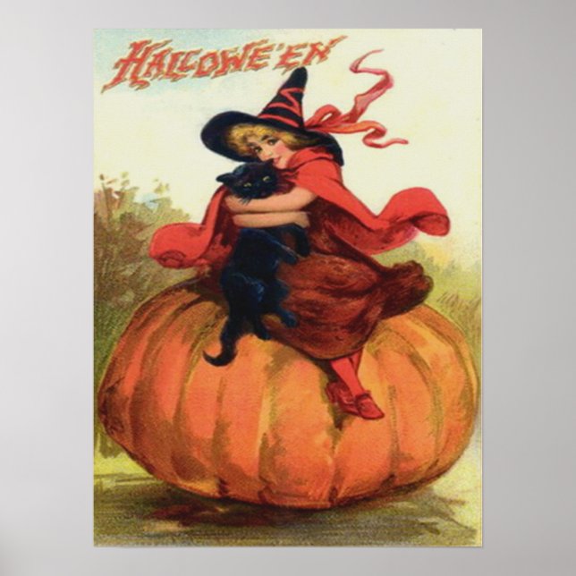 Witch & Black Cat Poster (Front)