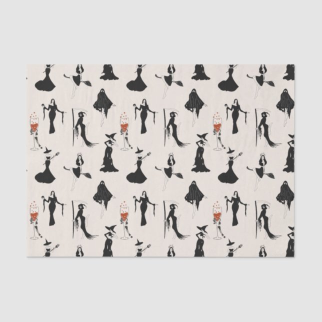 Witch Bloody Cocktail Hart Skeleton Hand Halloween Tissue Paper (Front)