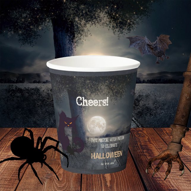Witch Brew Halloween Black Cat  Paper Cups (Creator Uploaded)