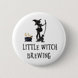 Witch Brewing Pregnant Maternity Baby Shower 2 Inch Round Button