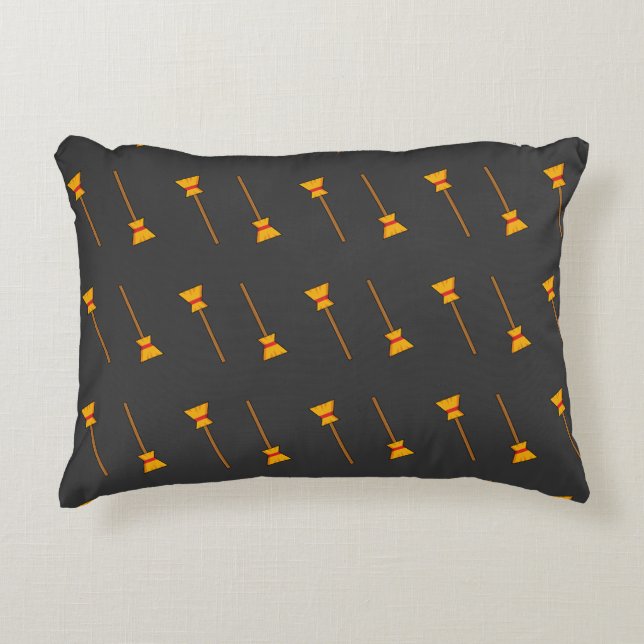 Witch Broom Accent Pillow (Front)