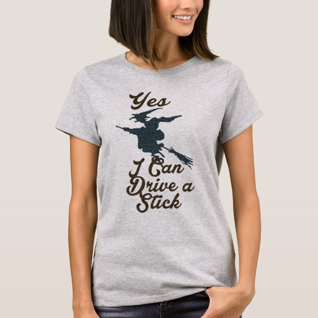 Witch Broom Stick Funny Halloween Shirt Womens (Front)