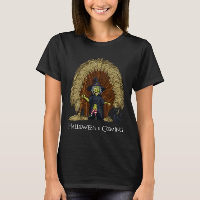Witch Brooms Throne Fun Halloween Girls Kids  T-Shirt (Front)